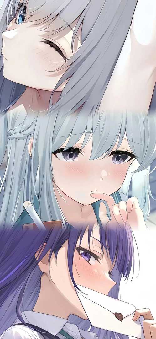 二次元银发角色插画